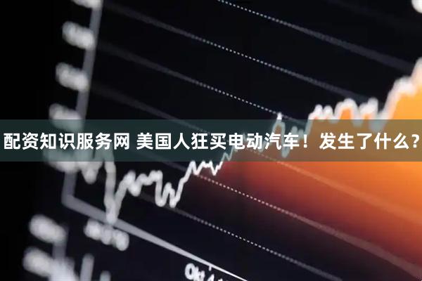 配资知识服务网 美国人狂买电动汽车！发生了什么？
